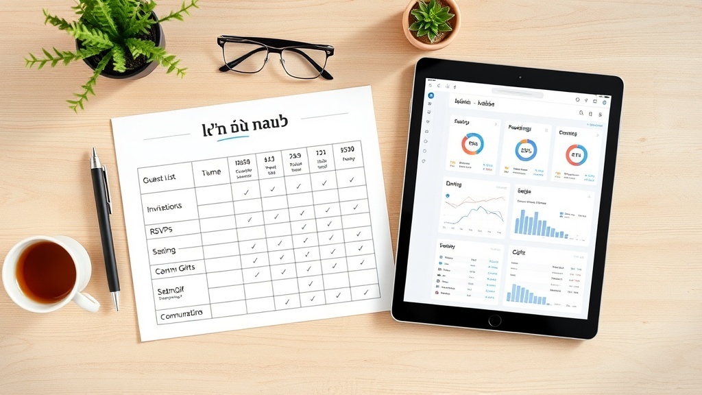 טבלת צ'קליסט לחתונה – בראייה מרוכזת